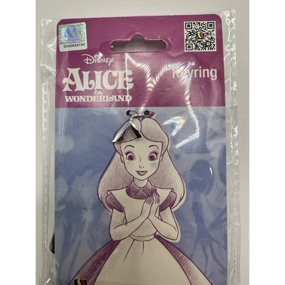 Disney Alice in Wonderland Metal Keychain Keyring Charm Monogram New